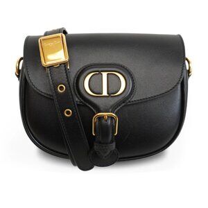 Christian Dior Small Bobby Black Leather Crossbody w/ Gold CD Hardware